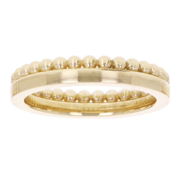 14k Yellow Gold Beaded Plain Stackable Band Ring Size 8 - 4.1mm 5.5 grams