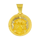 14k Yellow Gold Santo Nino Charm Pendant Round Medal 1.55" 4.4 grams