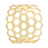 14k Yellow Gold Honeycomb Stackable Ring 11.8 mm Size 6.5 2.3 grams