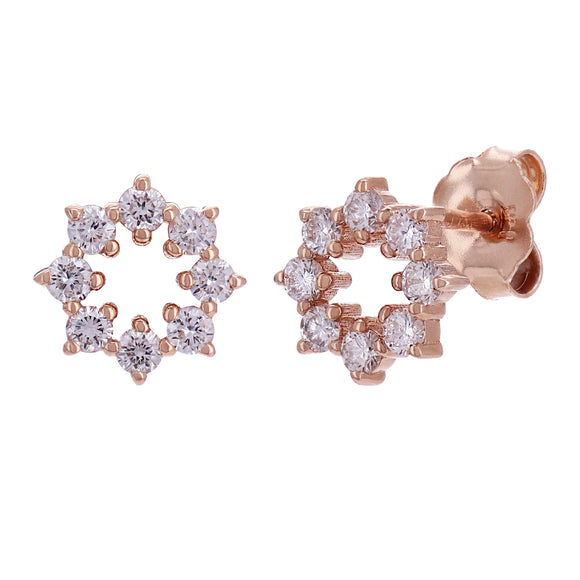 14k Rose Gold 0.41ctw Diamond Starburst Stud Earrings