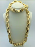 Men's Solid 14k Yellow Gold Diamond Cut Rope Chain Necklace 28" 15mm 441.6 grams