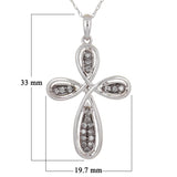 14k White Gold 0.25ctw Diamond Twist Ribbon Pendant Necklace 18"