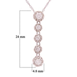 18k White Gold 0.28ctw Diamond Flower Bud Linear Pendant Necklace