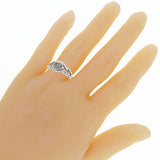10k White Gold 0.20ctw Sparkling Diamond Cluster Braided Fashion Ring Size 5.5