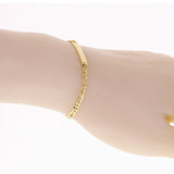 Italian 14k Yellow Gold Figaro ID Kids Bracelet Engravable 5.75" 4mm 2 grams