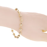 Italian 14k Yellow Gold Hollow Rosary Bracelet 7" 6mm 4.5 grams