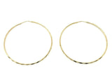 14k Yellow Gold Diamond Cut Round Hoop Earrings 2.6" 1.65mm 5 grams