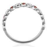 14k White Gold 0.53ctw Ruby & Diamond Stacking Ring/Wedding Band Size 9
