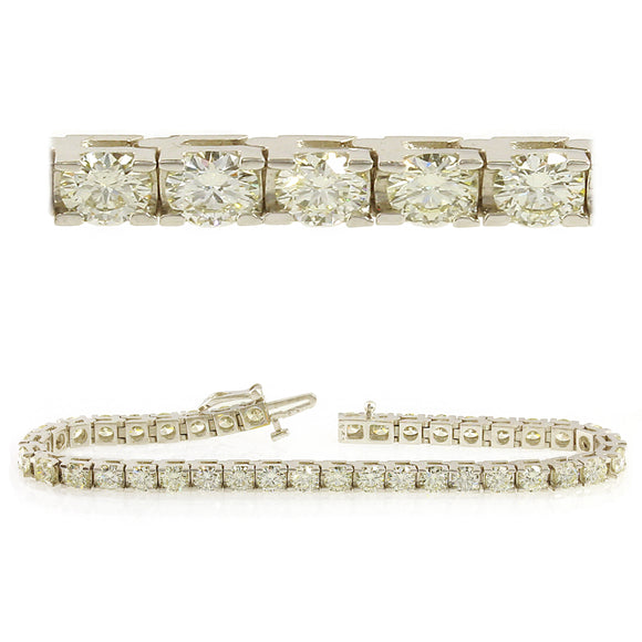 14k White Gold 8.50ctw Diamond Luxury Tennis Bracelet 7