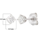 14k White Gold 0.38ctw Diamond Solitaire Petite Stud Earrings