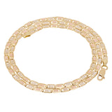 14k Tri Color Gold Pave Valentino Mariner Link Chain Necklace 18" 3.3mm 9.3grams