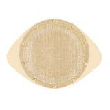 14k Yellow Gold Round Signet Ring Size 8 - 15.9mm 13.2 grams