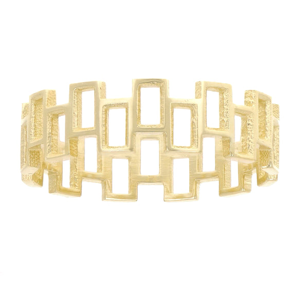 14k Yellow Gold Geometric Stackable Ring Size 7.5 - 5.8mm 2 grams