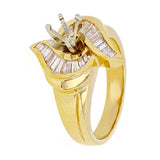 14k Yellow Gold 3/4ctw Baguette Diamond Engagement Ring Setting Size 6