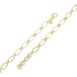 Italian 14k Yellow Gold Hollow Oval Paper Clip Link Bracelet 7.5" 4.7mm 3.4grams