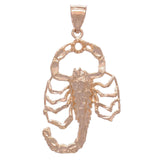 10k Rose Gold Diamond Cut Scorpion Insect Charm Pendant 1.9" 5 grams