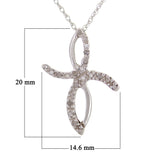 14k White Gold 0.25ctw Diamond Ribbon Cross Pendant Necklace 18"