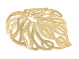Italian 14k Yellow Gold Leaf Pendant 1.5" 3.1 grams