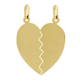 14k Yellow Gold Breakable Heart Charm Pendant 1.4" 4.7 grams