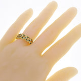 14k Yellow Gold 0.27ctw Emerald & Diamond Braided Channel Ring Size 6.5