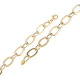 Italian 14k Yellow Gold Hollow Oval Link Bracelet 7.5" 7.2mm 2.8 grams