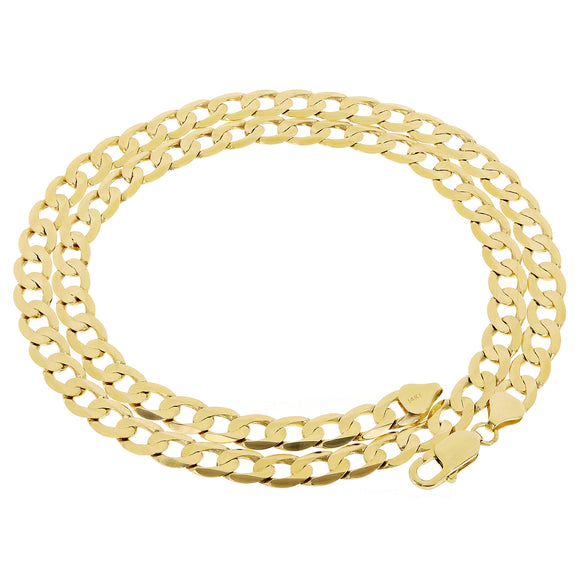 Men's Italian 14k Yellow Gold Curb Cuban Chain Necklace 26