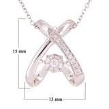 14k White Gold 0.20ctw Heartbeat Diamonds in Rhythm Heart Pendant Necklace 18"