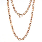 14k Rose Gold Handmade Fashion Link Necklace 24" 4.5mm 44.4 grams