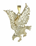 10k Yellow Gold Diamond Cut American Eagle Charm Pendant 9 grams
