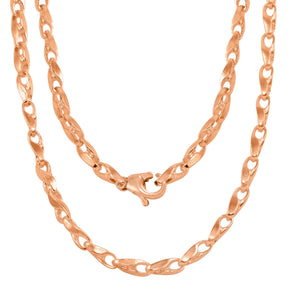 14k Rose Gold Handmade Fashion Link Necklace 18" 3mm 22.5 grams