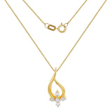 14k Yellow Gold 0.10ctw Diamond Petite Cross Pendant Necklace