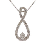 10k White Gold 0.25ctw Diamond Infinity Symbol Pendant Necklace 18"