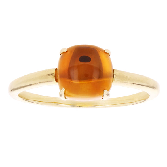 14k Yellow Gold Citrine Solitaire Promise Ring Size 6.5