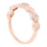 14k Rose Gold 0.16ctw Diamond Polished Polygon Stackable Band Size 7