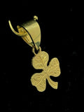 14k Yellow Gold Solid 3 Leaf Clover Good Luck Charm Pendant 0.5 gram