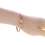 Italian 14k Tri-Color Gold Flat Bracelet 7" 4.3mm 10.3 grams