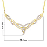 10k Yellow Gold 1ctw Diamond Twist Chevron Necklace 18"
