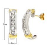 14k White & Yellow Gold 1ctw Diamond Half-Hoop Curve Earrings