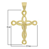 14k Yellow Gold Jesus Christ Crucifix Cross Charm Pendant 1.4" 3.7g