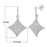 10k White Gold 0.75ctw Diamond Pave Geometric Dangle Earrings