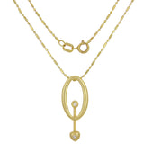 14k Yellow Gold Diamond Accent Cupid's Bow & Arrow in Motion Pendant Necklace
