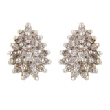 14k Two Tone Gold 0.50ctw Diamond Cluster Pear Stud Earrings