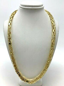14k Yellow Gold Solid Square Byzantine Necklace 18" 5.7mm 88.2 grams