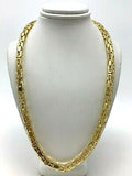 14k Yellow Gold Solid Square Byzantine Necklace 18" 5.7mm 88.2 grams