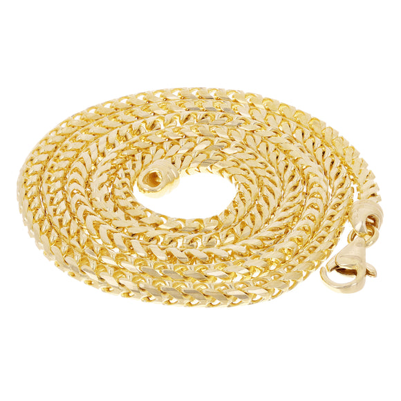 Men's Solid 14k Yellow Gold Franco Chain Necklace 22