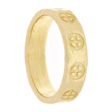 14k Yellow Gold Hammered Sun Cross Ring Size 9 - 5.2mm 6.5 grams