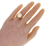14k Yellow Gold Signet Ring Band High Polish & Satin Finish Size 9.5 13 mm 9g