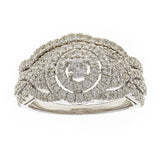 14K White Gold Diamond Matching Engagement & Wedding Bridal Ring 2 Pc Set Size 7