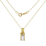 14k Yellow Gold Aquamarine & Diamond Accent Scalloped Pendant Necklace