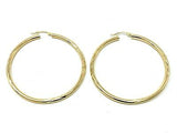 14k Yellow Gold Hollow Hoop Loop Round Earrings 2.1" 3.1mm 4 grams